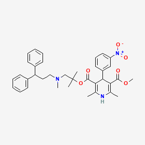 3-(1-((3,3-Diphenylpropyl)(methyl)amino)-2-methylpropan-2-yl) 5-methyl 2,6-dimethyl-4-(3-nitrophenyl)-1,4-dihydropyridine-3,5-dicarboxylate