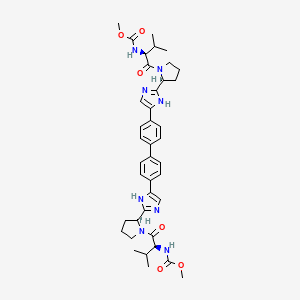 Methyl ((S)-1-((S)-2-(5-(4'-(2-((S)-1-((methoxycarbonyl)-L-valyl)pyrrolidin-2-yl)-1H-imidazol-5-yl)-[1,1'-biphenyl]-4-yl)-1H-imidazol-2-yl)pyrrolidin-1-yl)-3-methyl-1-oxobutan-2-yl)carbamate