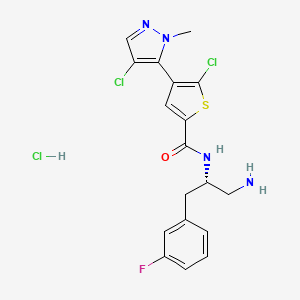 N-((S)-1-Amino-3-(3-fluorophenyl)propan-2-yl)-5-chloro-4-(4-chloro-1-methyl-1H-pyrazol-5-yl)thiophene-2-carboxamide hydrochloride