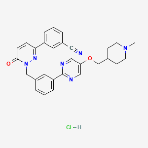 3-[1-[3-[5-[(1-Methyl-4-piperidyl)methoxy]-2-pyrimidinyl]benzyl]-6-oxo-1,6-dihydro-3-pyridazinyl]benzonitrile xHydrochloride