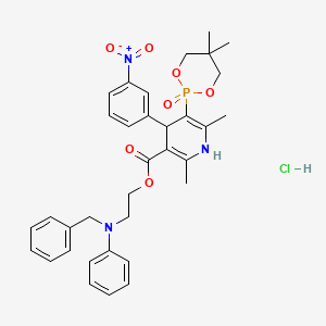 2-(Benzyl(phenyl)amino)ethyl 5-(5,5-dimethyl-2-oxido-1,3,2-dioxaphosphinan-2-yl)-2,6-dimethyl-4-(3-nitrophenyl)-1,4-dihydropyridine-3-carboxylate Ethanol Hydrochloride
