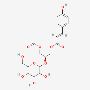 (S)-3-Acetoxy-2-(((2R,3R,4S,5S,6R)-3,4,5-trihydroxy-6-(hydroxymethyl)tetrahydro-2H-pyran-2-yl)oxy)propyl (E)-3-(4-hydroxyphenyl)acrylate