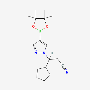 3-Cyclopentyl-3-[4-(4,4,5,5-tetramethyl-1,3,2-dioxaborolan-2-yl)-1H-pyrazol-1-yl]propanenitrile