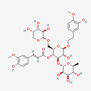 (2R,3R,4R,5R,6R)-5-Hydroxy-6-(3-hydroxy-4-methoxyphenethoxy)-4-(((2S,3R,4R,5R,6S)-3,4,5-trihydroxy-6-methyltetrahydro-2H-pyran-2-yl)oxy)-2-((((2S,3R,4S,5S)-3,4,5-trihydroxytetrahydro-2H-pyran-2-yl)oxy)methyl)tetrahydro-2H-pyran-3-yl (E)-3-(4-hydroxy-3-met