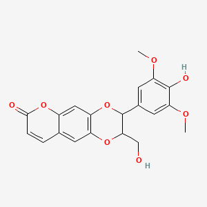 3-(4-Hydroxy-3,5-dimethoxyphenyl)-2-(hydroxymethyl)-2,3-dihydro-7H-[1,4]dioxino[2,3-g]chromen-7-one