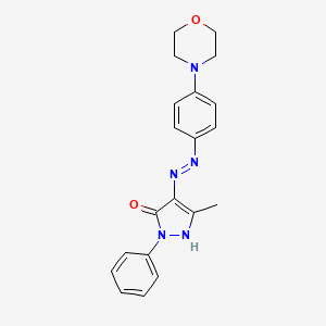 (E)-5-Methyl-4-(2-(4-morpholinophenyl)hydrazono)-2-phenyl-2,4-dihydro-3H-pyrazol-3-one