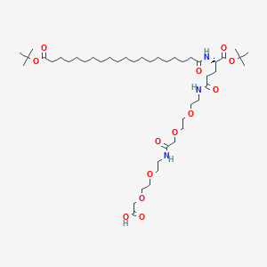(S)-22-(tert-Butoxycarbonyl)-45,45-dimethyl-10,19,24,43-tetraoxo-3,6,12,15,44-pentaoxa-9,18,23-triazahexatetracontanoic acid