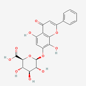 (2S,3S,4S,5R,6S)-6-((5,8-Dihydroxy-4-oxo-2-phenyl-4H-chromen-7-yl)oxy)-3,4,5-trihydroxytetrahydro-2H-pyran-2-carboxylic acid