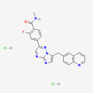 2-Fluoro-N-methyl-4-(7-(quinolin-6-ylmethyl)imidazo[1,2-b][1,2,4]triazin-2-yl)benzamide Dihydrochloride