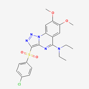 3-((4-Chlorophenyl)sulfonyl)-N,N-diethyl-7,8-dimethoxy-[1,2,3]triazolo[1,5-a]quinazolin-5-amine