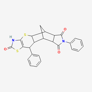 7,10-Diphenyl-3,4a,5,5a,8a,9,9a,10-octahydro-5,9-methanothiazolo[5',4':5,6]thiopyrano[2,3-f]isoindole-2,6,8(7H)-trione