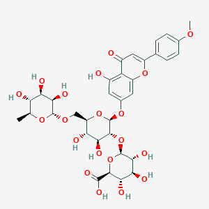 4H-1-Benzopyran-4-one, 7-[(O-6-deoxy-α-L-mannopyranosyl-(1→6)-O-[β-D-glucopyranuronosyl-(1→2)]-β-D-glucopyranosyl)oxy]-5-hydroxy-2-(4-methoxyphenyl)-