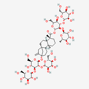 (2S,3R,4S,5R,6R)-5-Hydroxy-6-(hydroxymethyl)-4-(((2S,3R,4S,5S,6R)-3,4,5-trihydroxy-6-(hydroxymethyl)tetrahydro-2H-pyran-2-yl)oxy)-3-(((2S,3R,4R,5R,6S)-3,4,5-trihydroxy-6-methyltetrahydro-2H-pyran-2-yl)oxy)tetrahydro-2H-pyran-2-yl (4R,4aS,6aR,9S,11aR,11bS)