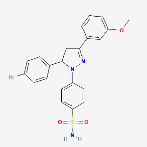4-(5-(4-Bromophenyl)-3-(3-methoxyphenyl)-4,5-dihydro-1H-pyrazol-1-yl)benzenesulfonamide