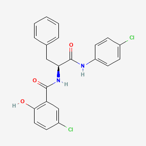 (S)-5-Chloro-N-(1-((4-chlorophenyl)amino)-1-oxo-3-phenylpropan-2-yl)-2-hydroxybenzamide