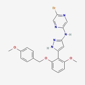 5-Bromo-N-[5-[2-methoxy-6-[(4-methoxyphenyl)methoxy]phenyl]-1H-pyrazol-3-yl]-2-pyrazinamine