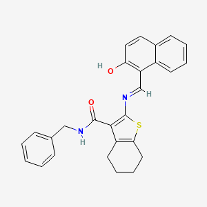 (E)-N-Benzyl-2-(((2-hydroxynaphthalen-1-yl)methylene)amino)-4,5,6,7-tetrahydrobenzo[b]thiophene-3-carboxamide