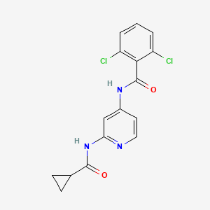 2,6-Dichloro-N-(2-(cyclopropanecarboxamido)pyridin-4-yl)benzamide