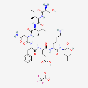(2S,5S,8S,11S,14S,17S,20S,23S)-23-Amino-14-(2-amino-2-oxoethyl)-5-(4-aminobutyl)-11-benzyl-17,20-di((S)-sec-butyl)-8-(2-carboxyethyl)-24-hydroxy-2-isobutyl-4,7,10,13,16,19,22-heptaoxo-3,6,9,12,15,18,21-heptaazatetracosanoic acid trifluoroacetate salt