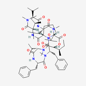 (3S,6S,9S,12S,15R,18S,21S,24S,29aS)-21,24-Dibenzyl-3,15-di((R)-sec-butyl)-12-(2-hydroxypropan-2-yl)-9-isobutyl-6,18-diisopropyl-5,11,17,23-tetramethyloctadecahydro-1H,15H-pyrrolo[1,2-m][1]oxa[4,7,10,13,16,19,22,25]octaazacycloheptacosine-1,4,7,10,13,16,19