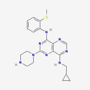 N8-(Cyclopropylmethyl)-N4-[2-(methylthio)phenyl]-2-(piperazin-1-yl)pyrimido[5,4-d]pyrimidine-4,8-diamine