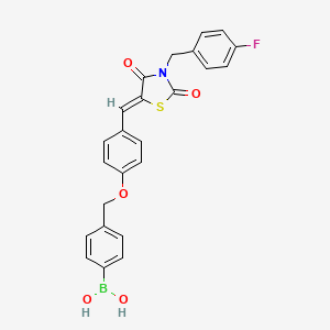 (Z)-(4-((4-((3-(4-Fluorobenzyl)-2,4-dioxothiazolidin-5-ylidene)methyl)phenoxy)methyl)phenyl)boronic Acid