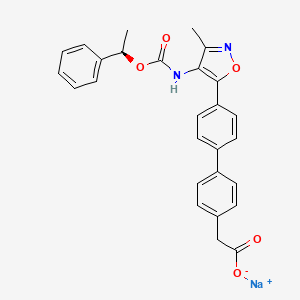 Sodium (R)-2-(4'-(3-methyl-4-(((1-phenylethoxy)carbonyl)amino)isoxazol-5-yl)-[1,1'-biphenyl]-4-yl)acetate