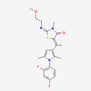 (2Z,5Z)-5-((1-(2,4-Difluorophenyl)-2,5-dimethyl-1H-pyrrol-3-yl)methylene)-2-((2-methoxyethyl)imino)-3-methylthiazolidin-4-one