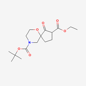 9-(tert-Butyl) 2-ethyl 1-oxo-6-oxa-9-azaspiro[4.5]decane-2,9-dicarboxylate