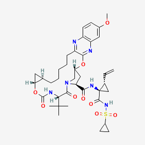 (33R,35S,91R,92R,5S)-5-(tert-Butyl)-N-((1R,2S)-1-((cyclopropylsulfonyl)carbamoyl)-2-vinylcyclopropyl)-17-methoxy-4,7-dioxo-2,8-dioxa-6-aza-1(2,3)-quinoxalina-3(3,1)-pyrrolidina-9(1,2)-cyclopropanacyclotetradecaphane-35-carboxamide