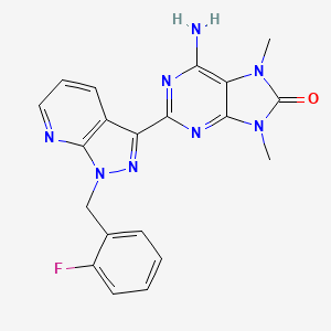 6-amino-2-(1-(2-fluorobenzyl)-1H-pyrazolo[3,4-b]pyridin-3-yl)- 7,9-dimethyl-7,9-dihydro-8H-purin-8-one