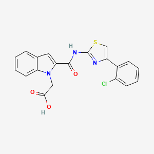 2-(2-((4-(2-Chlorophenyl)thiazol-2-yl)carbamoyl)-1H-indol-1-yl)acetic acid