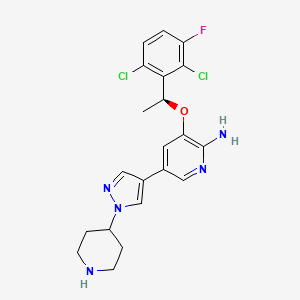 (S)-3-(1-(2,6-Dichloro-3-fluorophenyl)ethoxy)-5-(1-(piperidin-4-yl)-1H-pyrazol-4-yl)pyridin-2-amine