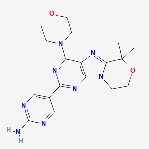 5-(6,6-Dimethyl-4-morpholino-8,9-dihydro-6H-[1,4]oxazino[4,3-e]purin-2-yl)pyrimidin-2-amine