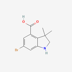 6-bromo-3,3-dimethyl-2,3-dihydro-1H-indole-4-carboxylic acid