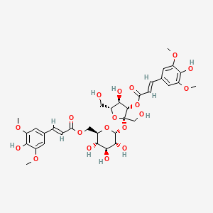 (2S,3S,4R,5R)-4-Hydroxy-2,5-bis(hydroxymethyl)-2-(((2R,3R,4S,5S,6R)-3,4,5-trihydroxy-6-((((E)-3-(4-hydroxy-3,5-dimethoxyphenyl)acryloyl)oxy)methyl)tetrahydro-2H-pyran-2-yl)oxy)tetrahydrofuran-3-yl (E)-3-(4-hydroxy-3,5-dimethoxyphenyl)acrylate