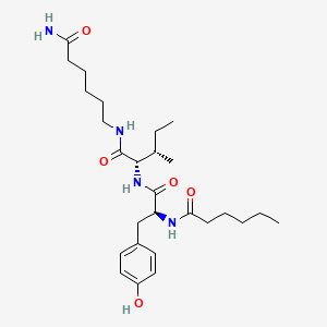 N-((S)-1-(((2S,3S)-1-((6-Amino-6-oxohexyl)amino)-3-methyl-1-oxopentan-2-yl)amino)-3-(4-hydroxyphenyl)-1-oxopropan-2-yl)hexanamide