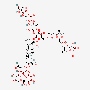 (2S,3S,4S,5R,6R)-6-(((3S,4S,4aR,6aR,6bS,8R,8aR,12aS,14aR,14bR)-8a-((((2S,3R,4S,5R,6R)-3-(((2S,3R,4S,5R,6S)-5-(((2S,3R,4S,5R)-4-(((2S,3R,4R)-3,4-Dihydroxy-4-(hydroxymethyl)tetrahydrofuran-2-yl)oxy)-3,5-dihydroxytetrahydro-2H-pyran-2-yl)oxy)-3,4-dihydroxy-6