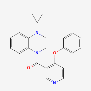 (4-Cyclopropyl-3,4-dihydroquinoxalin-1(2H)-yl)(4-(2,5-dimethylphenoxy)pyridin-3-yl)methanone