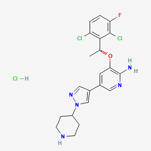(R)-3-(1-(2,6-Dichloro-3-fluorophenyl)ethoxy)-5-(1-(piperidin-4-yl)-1H-pyrazol-4-yl)pyridin-2-amine Hydrochloride