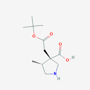 cis-3-(2-(tert-Butoxy)-2-oxoethyl)-4-methylpyrrolidine-3-carboxylic acid