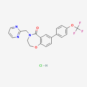 4-(Pyrimidin-2-ylmethyl)-7-(4-(trifluoromethoxy)phenyl)-3,4-dihydrobenzo[f][1,4]oxazepin-5(2H)-one Hydrochloride