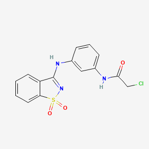 2-Chloro-N-(3-((1,1-dioxidobenzo[d]isothiazol-3-yl)amino)phenyl)acetamide