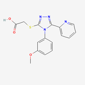 2-((4-(3-Methoxyphenyl)-5-(pyridin-2-yl)-4H-1,2,4-triazol-3-yl)thio)acetic acid