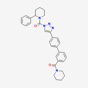 (2-Phenylpiperidin-1-yl)(4-(3'-(piperidine-1-carbonyl)-[1,1'-biphenyl]-4-yl)-1H-1,2,3-triazol-1-yl)methanone