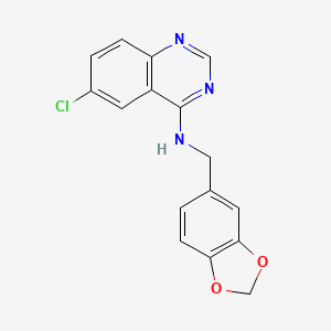 N-(Benzo[d][1,3]dioxol-5-ylmethyl)-6-chloroquinazolin-4-amine