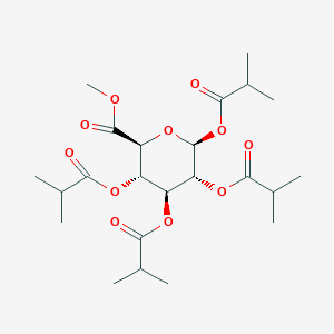 (2S,3R,4S,5S,6S)-6-(Methoxycarbonyl)tetrahydro-2H-pyran-2,3,4,5-tetrayl tetrakis(2-methylpropanoate)