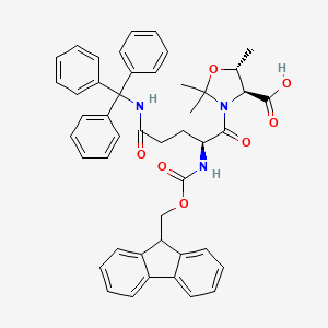 (4S,5R)-3-((S)-2-((((9H-Fluoren-9-yl)methoxy)carbonyl)amino)-5-oxo-5-(tritylamino)pentanoyl)-2,2,5-trimethyloxazolidine-4-carboxylic acid