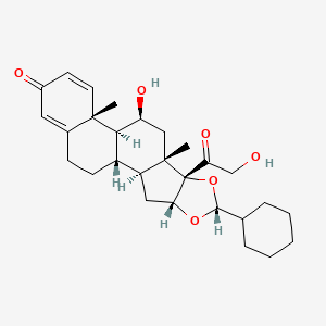 (6aR,6bS,7S,8aS,8bS,10R,11aR,12aS,12bS)-10-Cyclohexyl-7-hydroxy-8b-(2-hydroxyacetyl)-6a,8a-dimethyl-1,2,6a,6b,7,8,8a,8b,11a,12,12a,12b-dodecahydro-4H-naphtho[2',1':4,5]indeno[1,2-d][1,3]dioxol-4-one