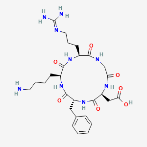 2-((2S,5R,8S,11S)-8-(4-Aminobutyl)-5-benzyl-11-(3-guanidinopropyl)-3,6,9,12,15-pentaoxo-1,4,7,10,13-pentaazacyclopentadecan-2-yl)acetic Acid